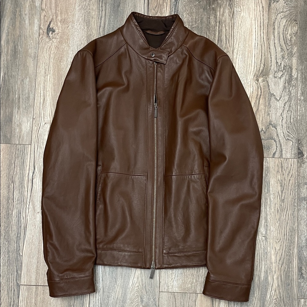 Hugo Boss Men’s Lamb Napa Leather Jacket Size 42R US